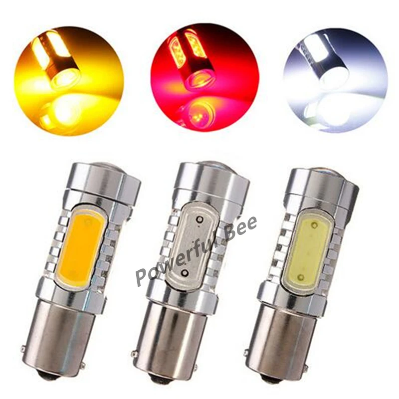 2 X Strobe Led Auto Signal Lights BA15S 1156/P21W 15W DC12V Automobiel Flash Wit Rood Geel Reverse brake Lamp