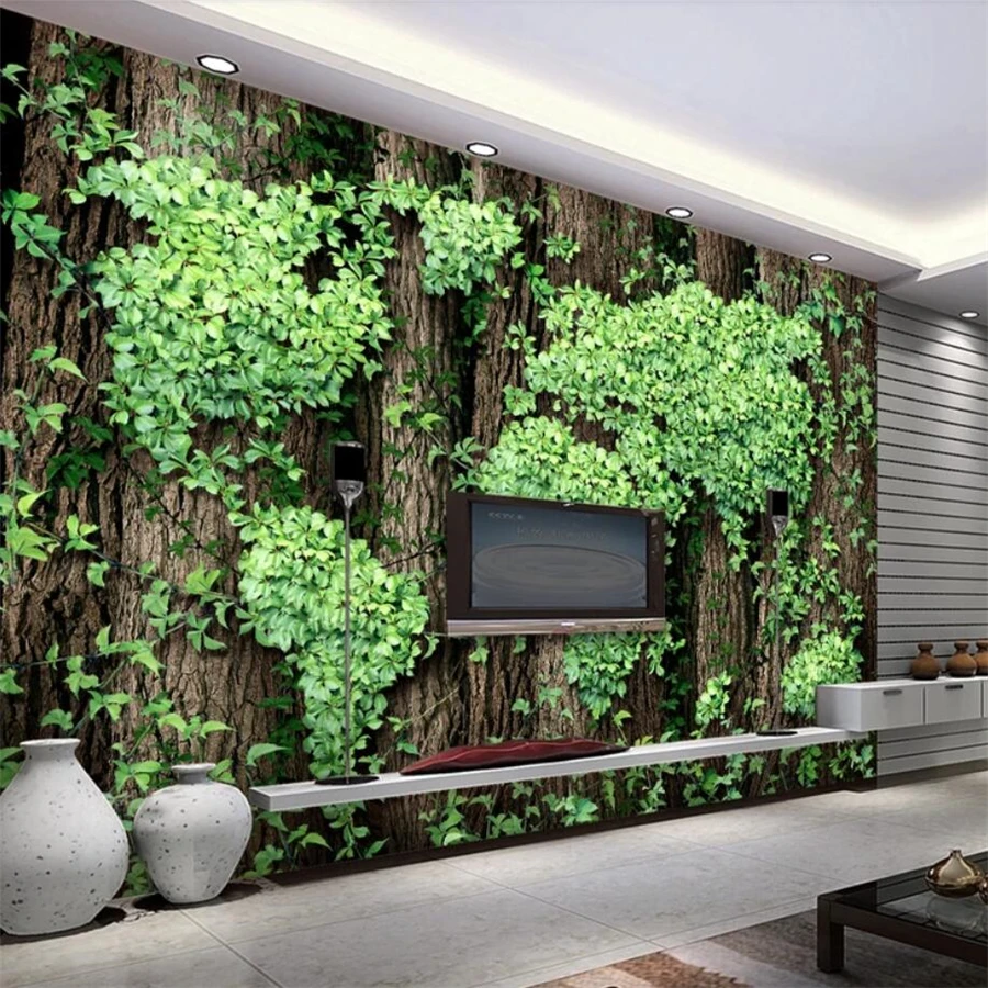 

wellyu Custom Wallpaper 3d Photo Murals Creative big tree Vine Living Room TV Background Wallpaper papel de pared обои mural