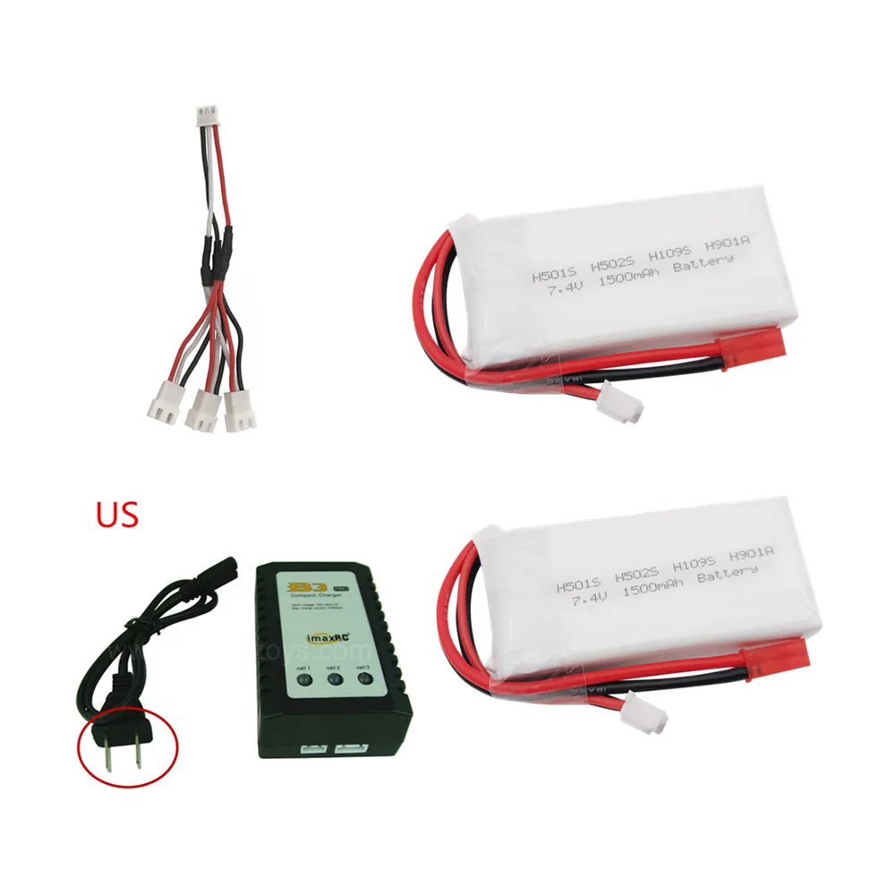 7.4 V 1500 Mah 2S Lipo Bettary Met Lader Voor Hubsan H501S H502S H109S H901A Zender Afstandsbediening Li-Ion batterij 7.4 V