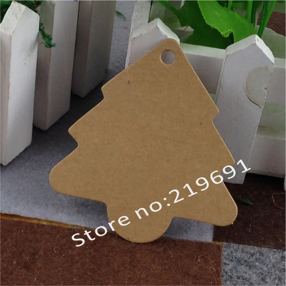 Christmas tree cardboard blank price tag gift Kraft vintage Table Number cards Tag ,Christmas tree kraft tag