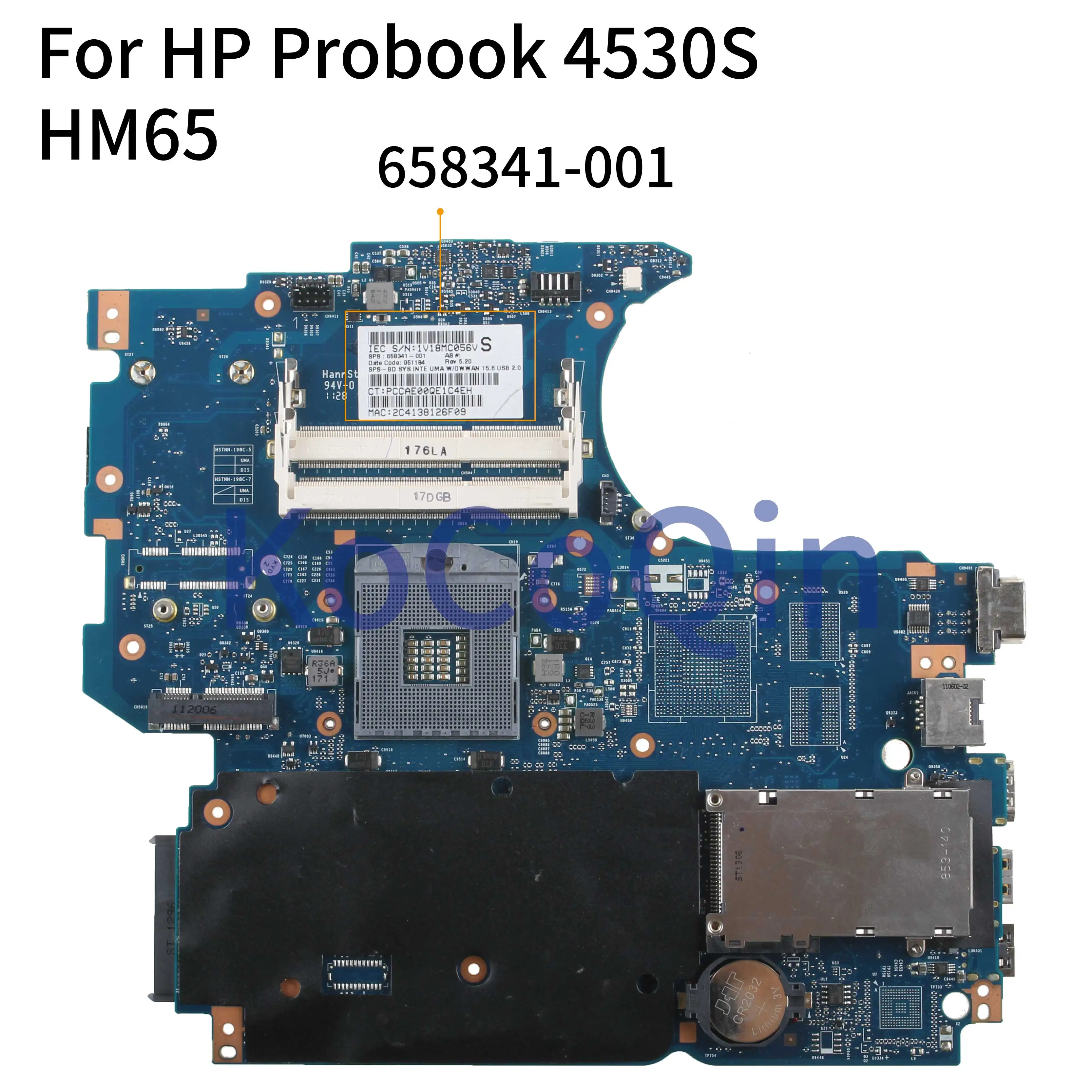 

For HP Probook 4530S 4730S HM65 UMA Notebook Mainboard 658341-001 658341-501 Laptop Motherboard