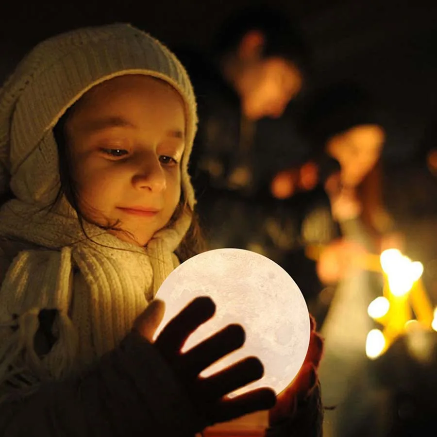 Dropship 3D Print akumulator lampa księżycowa LED noc lekka kreatywna dotykowy przełącznik światło księżyca na dekoracja sypialni urodziny prezent