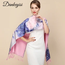 DANKEYISI Designer Ladies Big Scarf Women Brand Wraps Real Double-deck Thickened Brush Autumn Winter Shawl Scarves For Women