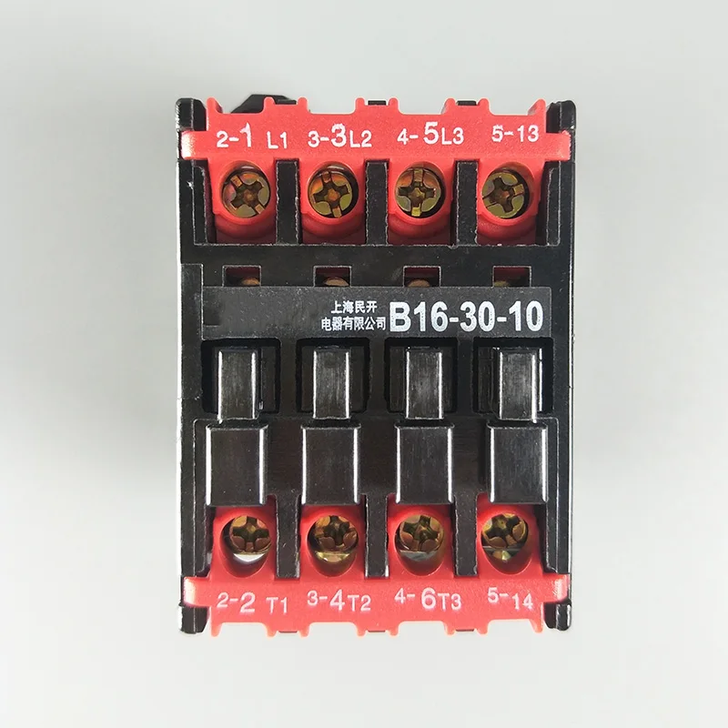 B16-30-10 220V 50/60Hz Coil 28A(AC-1) Ie 3 Pole 3NO 660V Ui 35mm Mounting Rail CJX8 AC Contactor