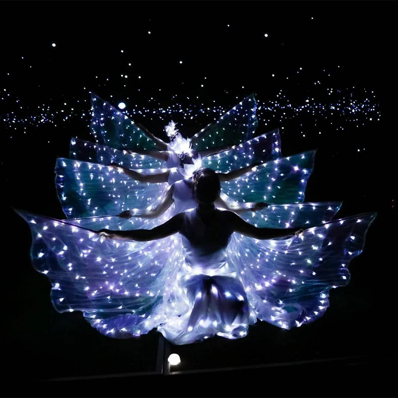 

LED luminous wings Ballet Costume Fluorescent butterfly dance Cloak Dance Costume Belly Dance cloak prop Children's wings dress