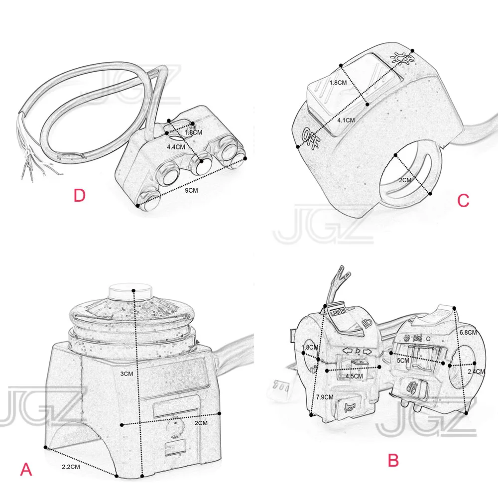 Interruptores universales de encendido y apagado para motocicleta, controlador de manillar ligero para Motocross, accesorios modificados, 22mm