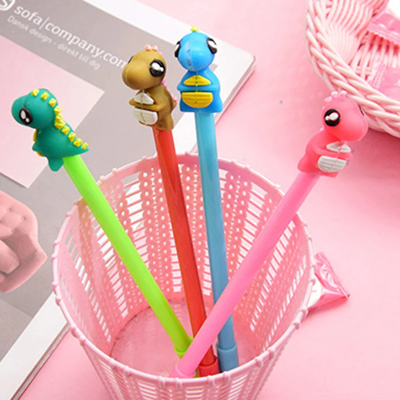 1 Pcs Kawaii Cartoon Little Dinosaur Modeling Gel Pen Creative Monster Student Writing Office Signature Pen Supplies Stationery