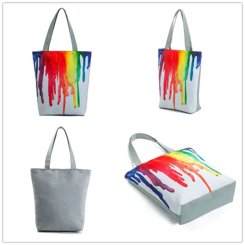 Miyahouse Harajuku Style Colorful Painting Shoulder Bag Women Large Capacity Shopping Bag Female Casual Tote Handbag