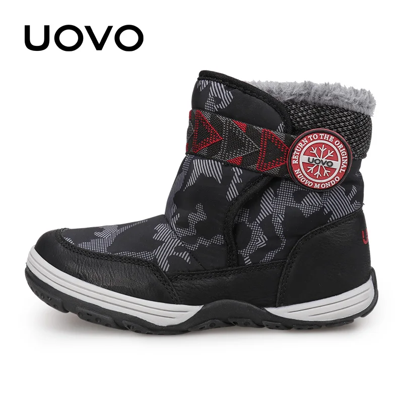 Winter Boots Kids UOVO 2024 New Arrival Warm Shoes Fashion  Plush Boys and Girls Snow Footwear Size #28-36