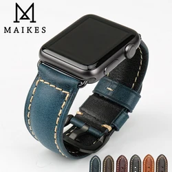 Pulseira de couro vintage para relógio Apple, iWatch Band, 45mm, 41mm, 44mm, 40mm, 42mm, série 7, 6, SE, 5, 4, 3