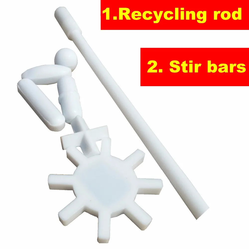 Magnetic Stirrer PTFE  Stir Bar Mixer Bars Stiring rod : 6 shapes + Magnetic Retriever , Total Of 7pcs