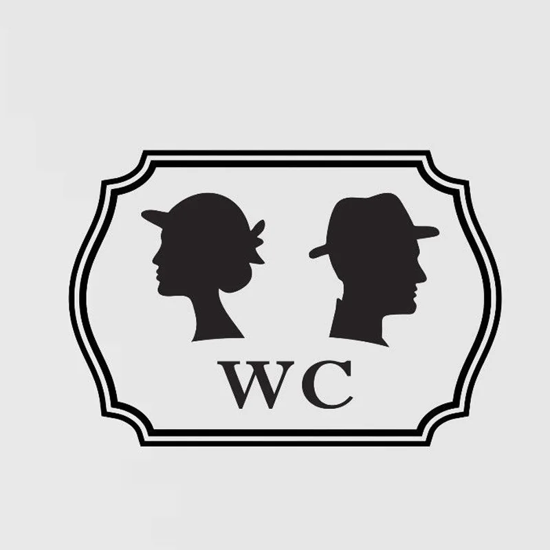 Personality Of The WC Men And Women Stickers Interesting Vinyl Decorative Door Sticker  2WS0037