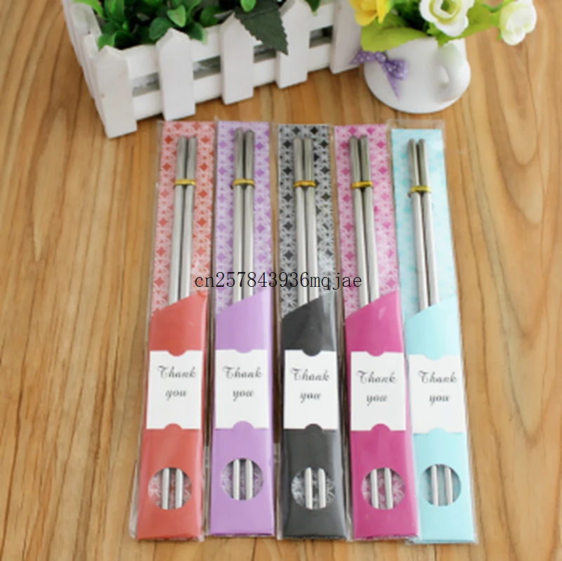 

600pairs Stainless Steel Chopstick Sets Wedding Gift Favors Favors Party Return Gifts Giveaways for Guest Souvenirs