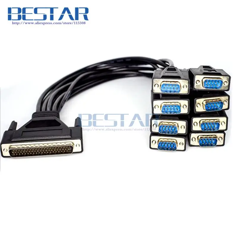 DB62 DB 62 Pin 62pin Male To 8 * DB9 HD DB 9PIN X 8 male Adapter connector serial port cord cable For scsi PCI 1 in 8 out