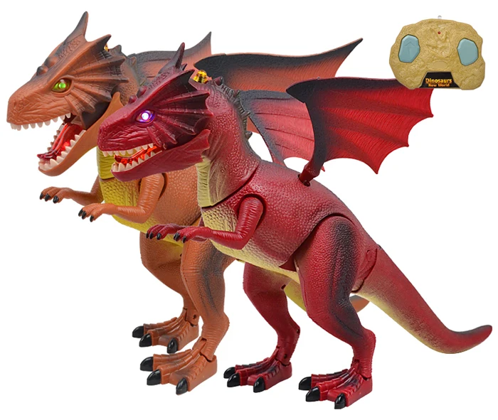 

The Simulation Model Electric Remote Control Toy Dragon With Light Voice Shaking His Head Function Ready-to-go Battery Operated