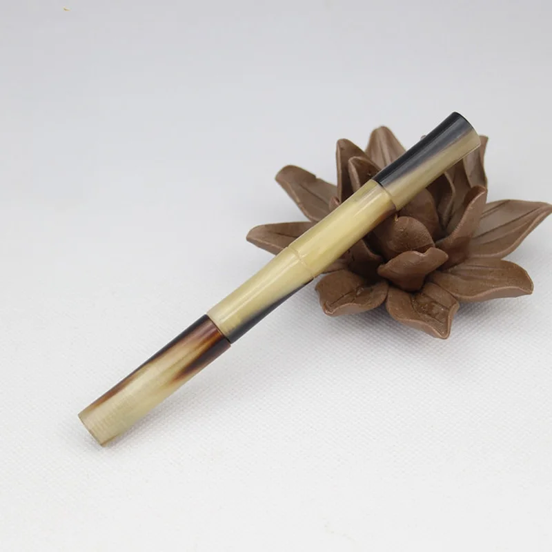 ChinaTraditional Manual Oxhorn Pen Natural Color Signature Pen  For Business and School  as Luxury Gift Set