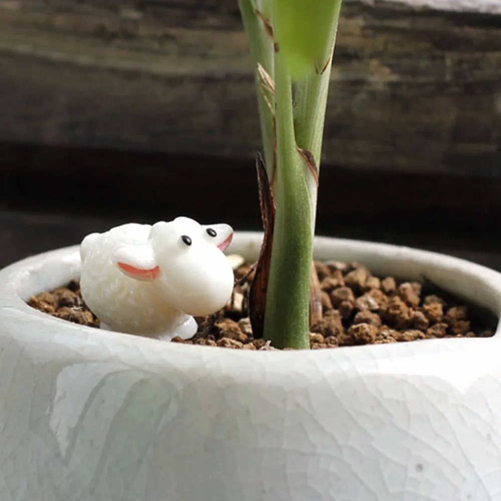 5Pcs Set Kawaii Mini Sheep Animals Home Micro Fairy Garden Figurines Miniatures Garden Decor DIY Accessories