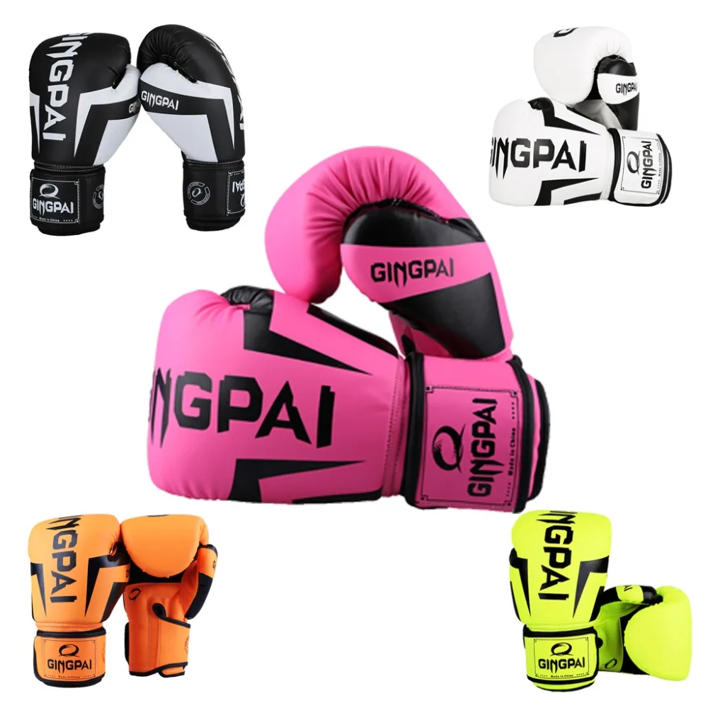 2017 New High Quality PU Leather White Professional Boxing Gloves Sanda Muay Thai Boxing Training Fighting Gloves Luvas De Boxeo