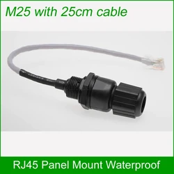 M25 Ethernet LAN RJ45 Waterproof Connector with 25cm Cable high quality IP67 Protection AP box plug Outdoor Bridge Interface