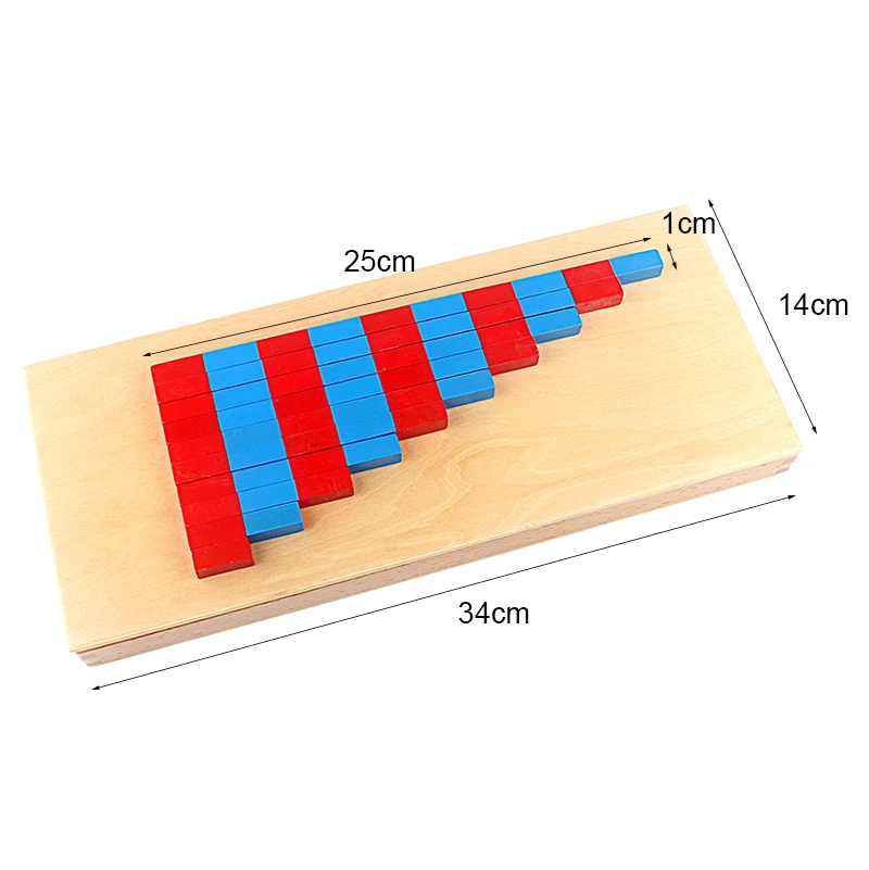 Brinquedo do bebê pequenas hastes numéricas montessori matemática 1-25cm vermelho & azul hastes matemática brinquedo aprendizagem & educação clássico madeira crianças brinquedos