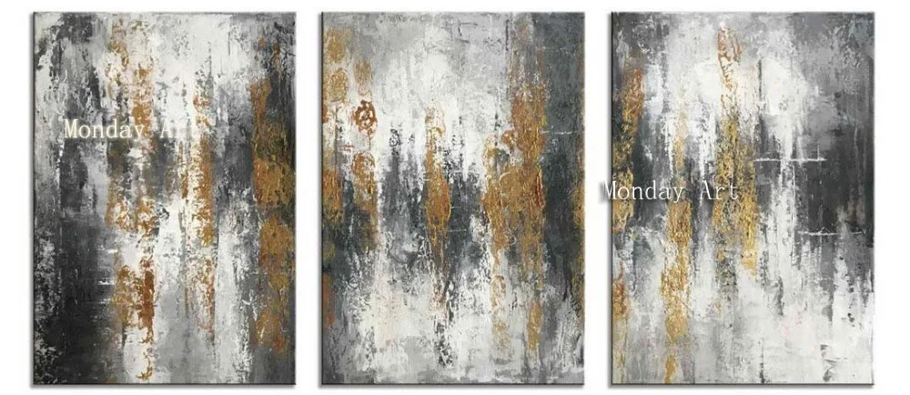 3 Panel set Hand Painted Modern Abstract Oil Painting Wall Art Canvas painting Home Decoration Picture For Kitchen Living Room