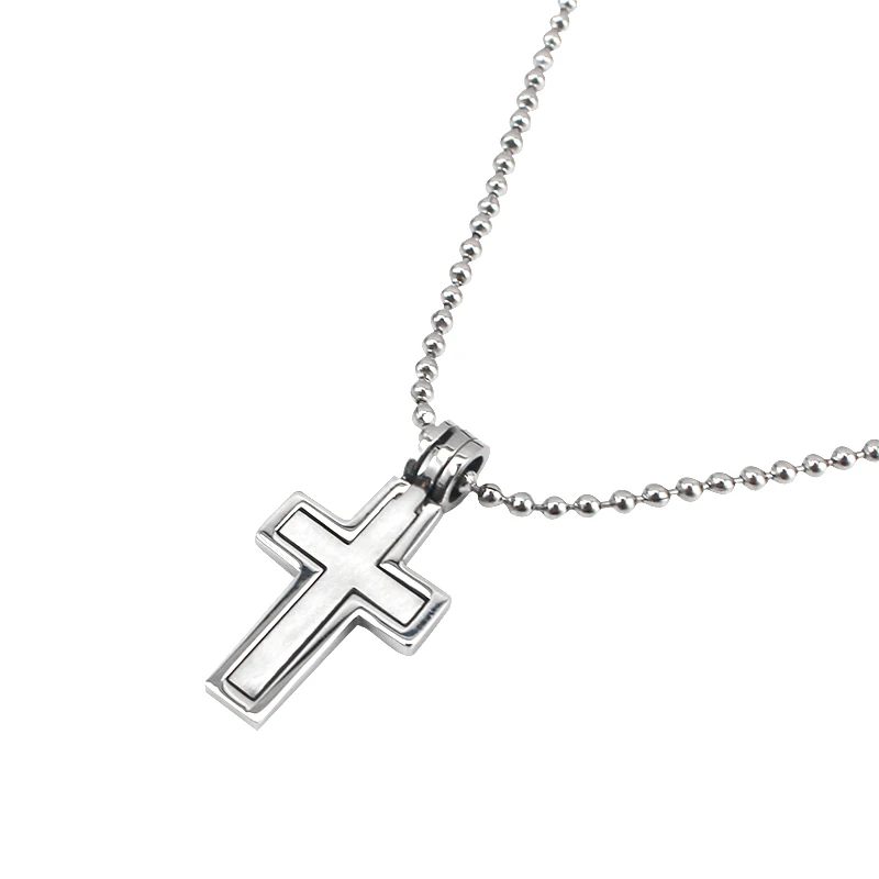 Women Men Stainless Steel Cross Pendant Necklace 2PCS Built-up Women Silvery Crucifix Necklace 1pcs Free Shipping