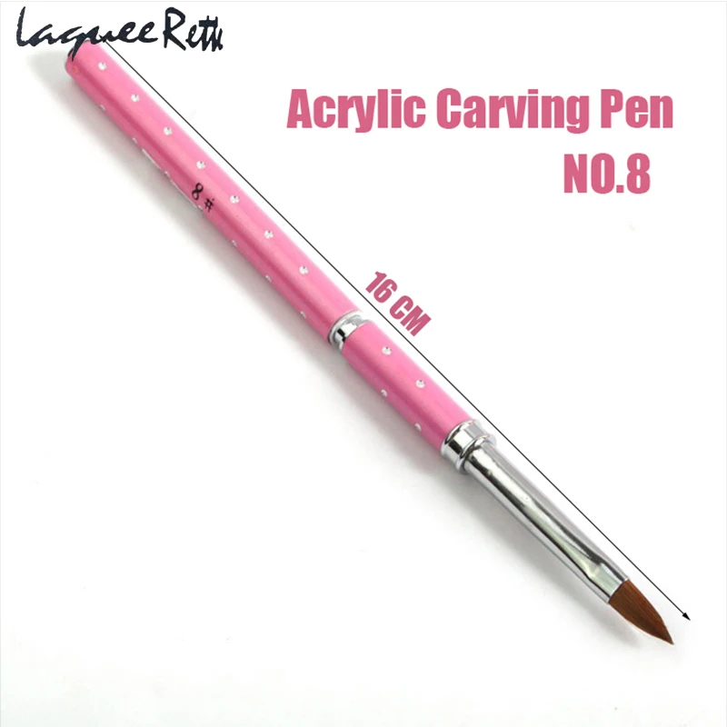 Pro No.8 Móng Bàn Chải Dụng Cụ Làm Móng Tay Cầm Màu Đỏ Nguyên Chất Acrylic Kolinsky Sable Cọ Tranh Móng Tay Acrylic Bàn Chải 1 Cái/lốc