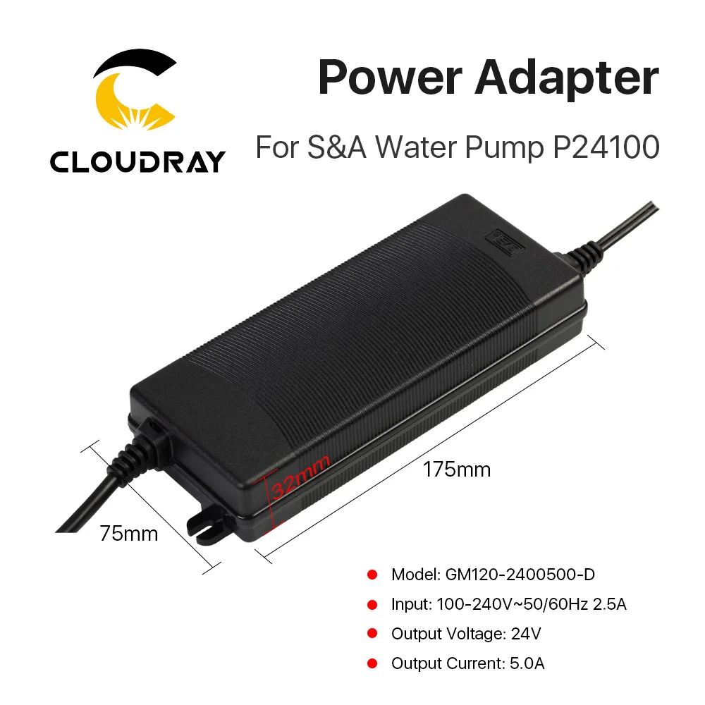 Cloudray Power Adapter S&A Chiller Power Adapter 24V 1.5A 2A 5A for S&A Water Pump P24100 P2450 P2430