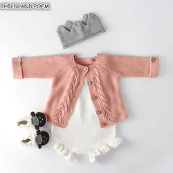 Vestiti per neonate autunno pagliaccetto lavorato a maglia Set neonato neonato Cardigan ragazzi maglione cotone tuta bambino per ragazze