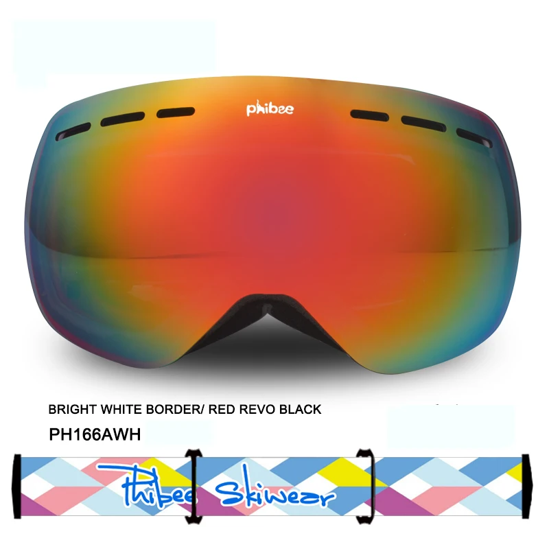 Gafas de esquí con Detector para hombre y mujer, mascarilla grande para Snowboard, gafas de nieve, doble UV400 antiniebla