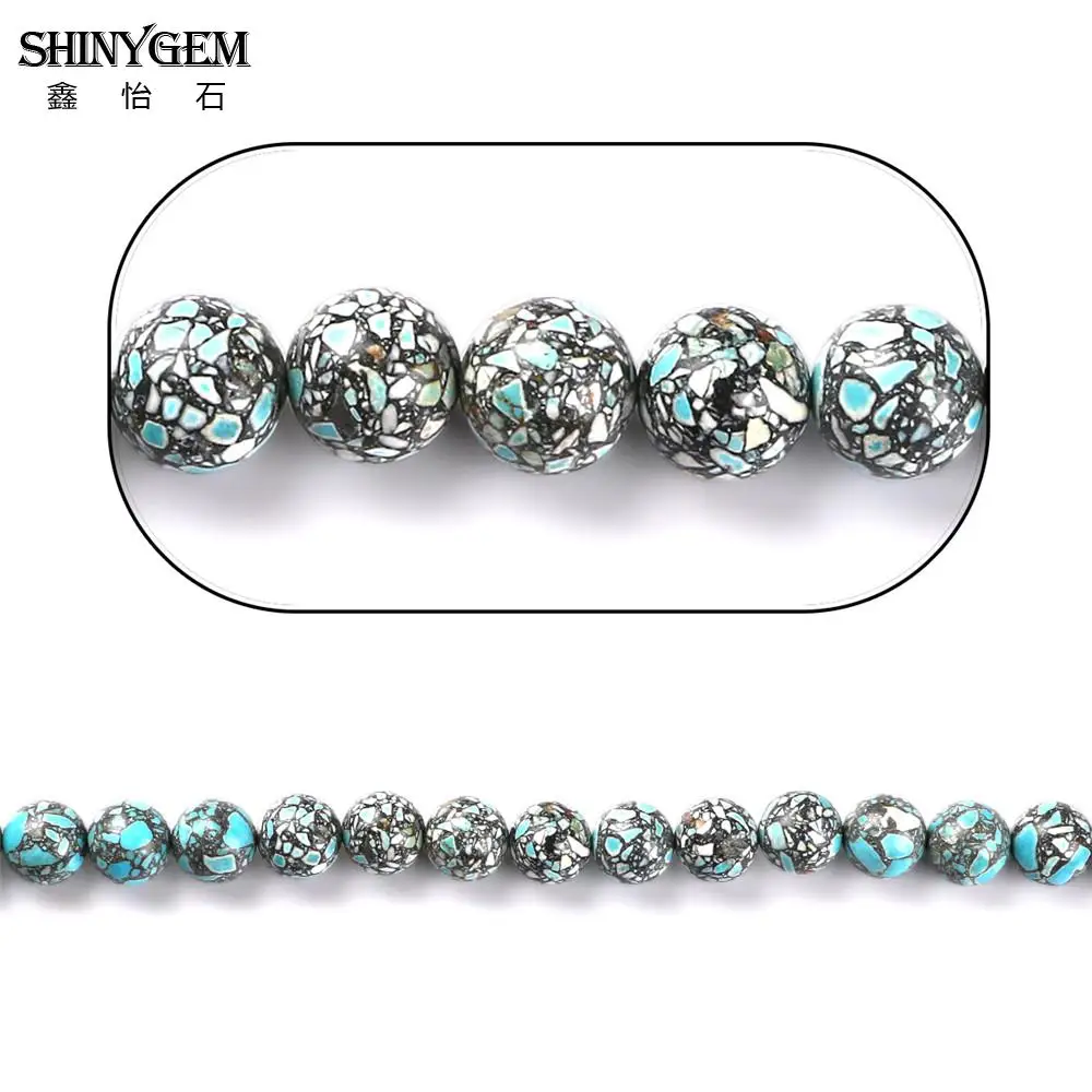 

shinygem 14mm big round aaa grade wholesale lots bulk blue turquoises natural stone beads for jewelry making