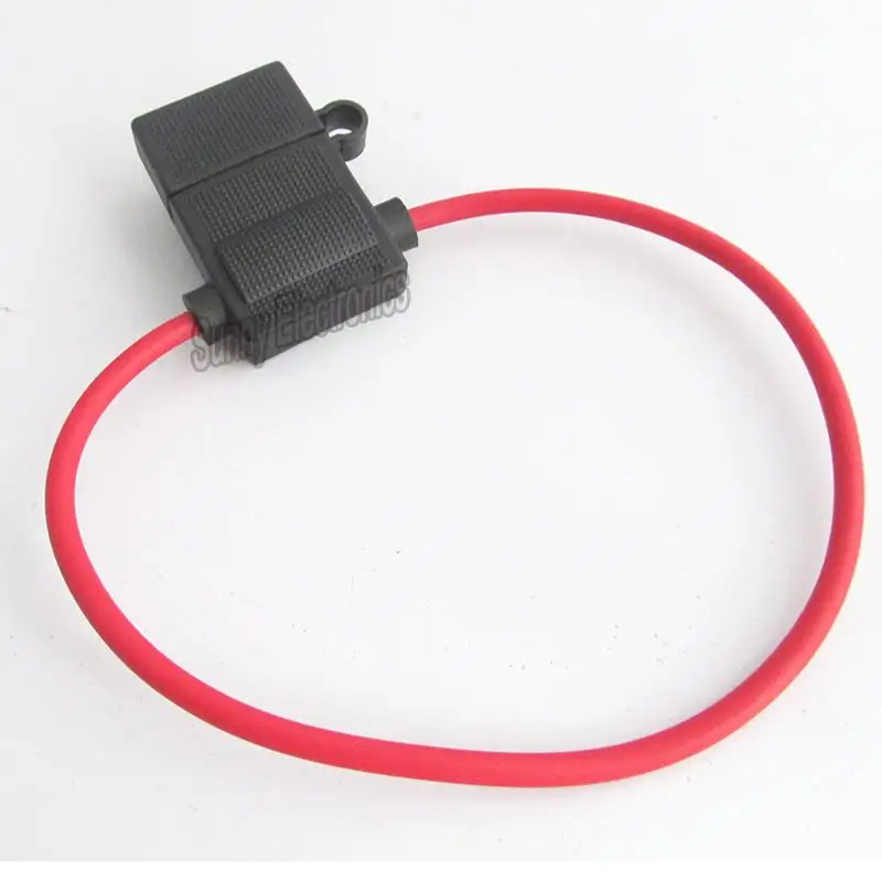 Waterproof 32V  Medium Auto Fuse Holder 16AWG and Car Blade Fuse 2A 3A 5A 7.5A 10A 15A 20A 25A 30A 35A 40A