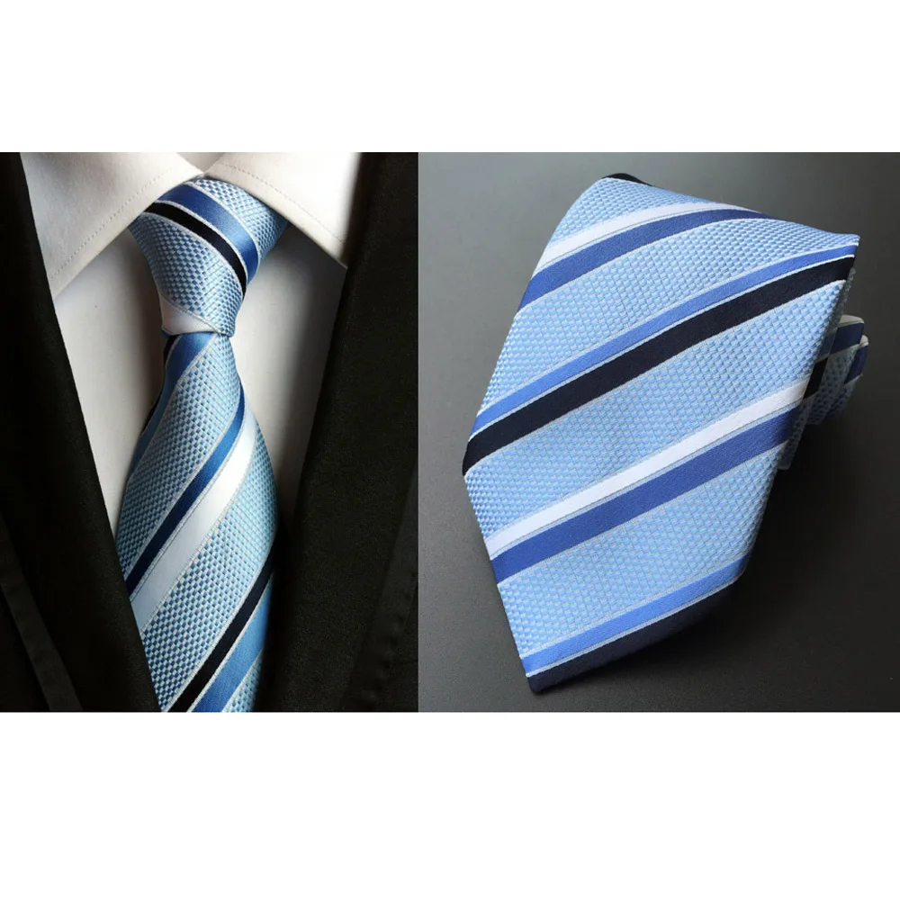 Stylish Men Bright Color Stripe Jacquard Wide Necktie Neck Tie 8cm Wedding Party BWTHZ0014