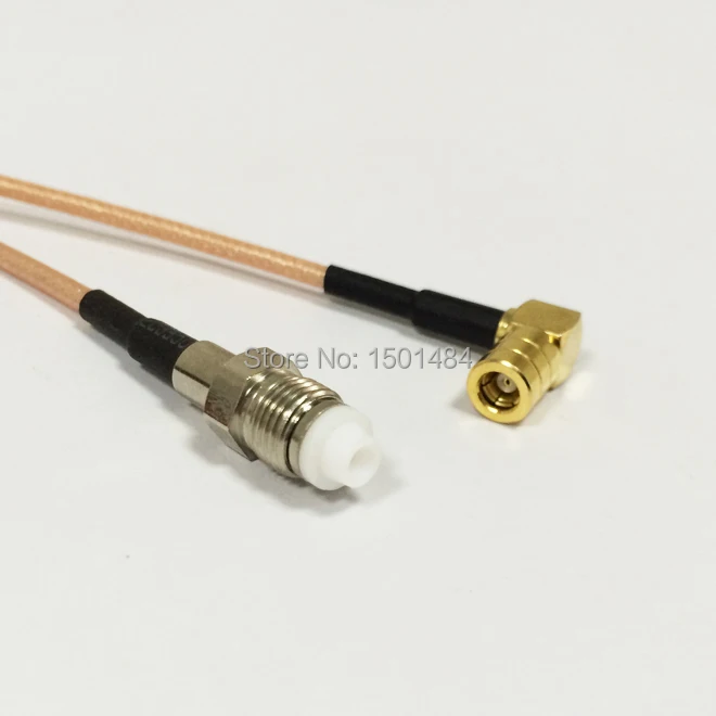 Novo cabo conector fêmea smb, interruptor de ângulo reto fme fêmea, cabo de rabo de porco rg316, atacado, adaptador de 15cm 6"