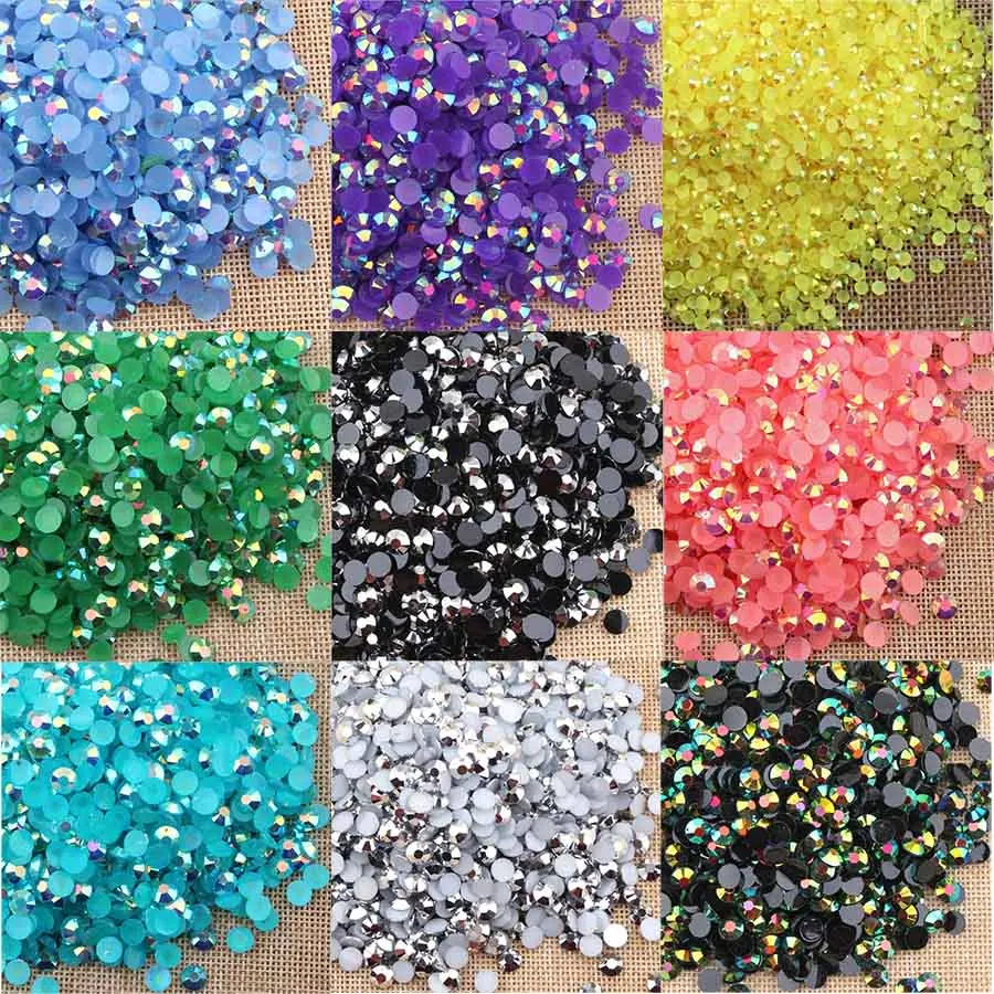 

100,000 3mm Resin Flatback Jelly AB Color Half Round Beads For Jewelry Epoxy Resin Fillers Craft Scrapbooking Nail Art Making