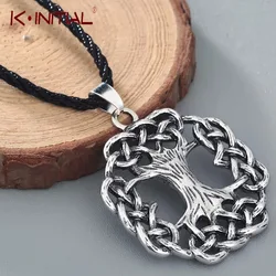 Kinitial Vintage Tree of Life Necklace Ash World Tree Pendants Necklaces Viking Scandinavian Pendant Bronze Jewelry