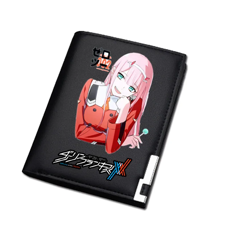 DARLING in the FRANXX Women Long Coin Purse Pu Leather Short Wallet ZERO TWO ID Card Holder Cartoon Money Bag Girls Carteira