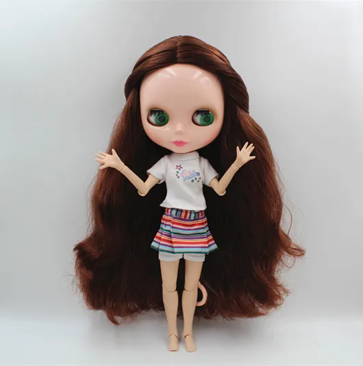 

Blygirl Blyth doll Nude dolls brown tan hair 30cm joint body 19 joint DIY doll can change makeup