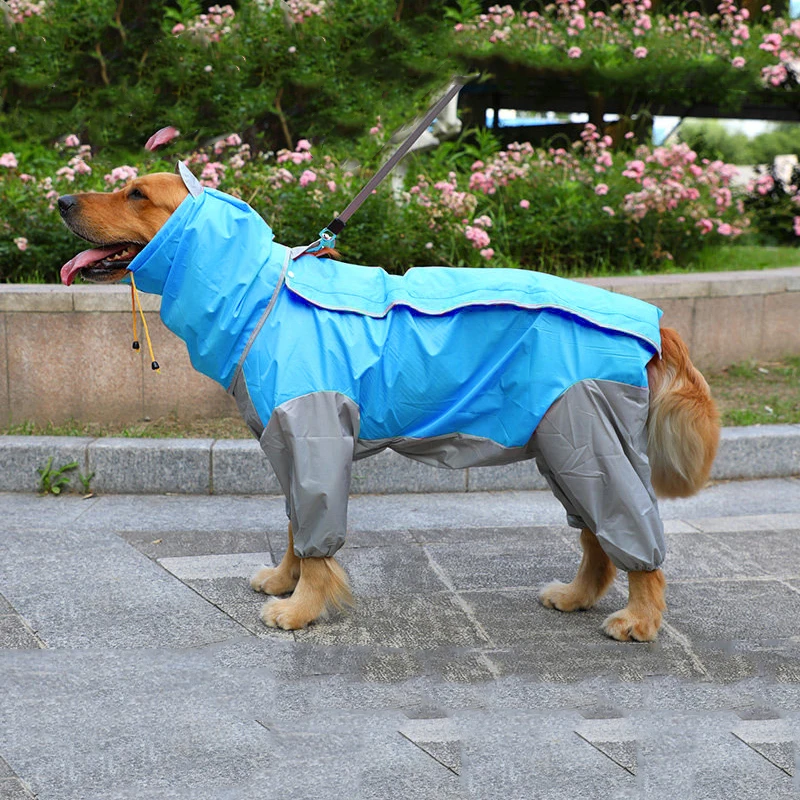 Waterproof Large Dog Raincoat Big Dog Clothes pet Coat Rain Jacket Medium Large dog poncho for Golden Retriever Samoye dogs