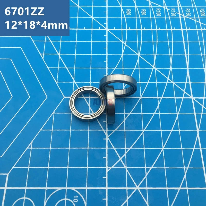 Free Shipping 10pcs 6701ZZ S6701ZZ 6701-2RS(BLACK&BLUE&ORANGE) 6701 2RS 12*18*4mm Thin Section Ball Bearings 61701 RS A-1510DD