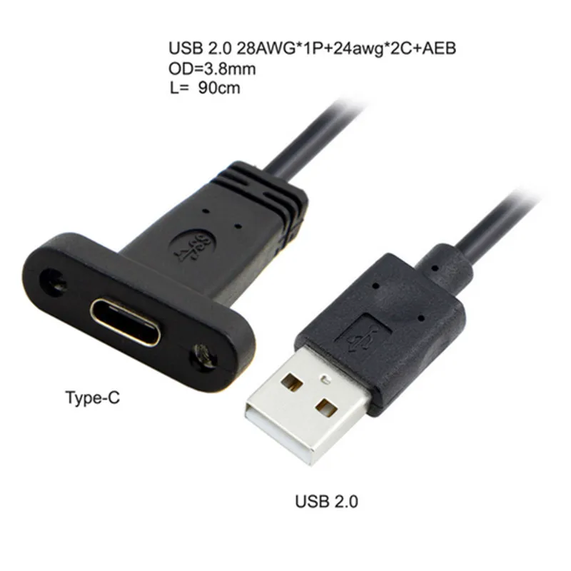 

USB 3.1 Type C USB-C Female to USB 2.0 A Male Кабель для передачи данных для Macbook, планшетов и мобильных телефонов длиной 3 фута