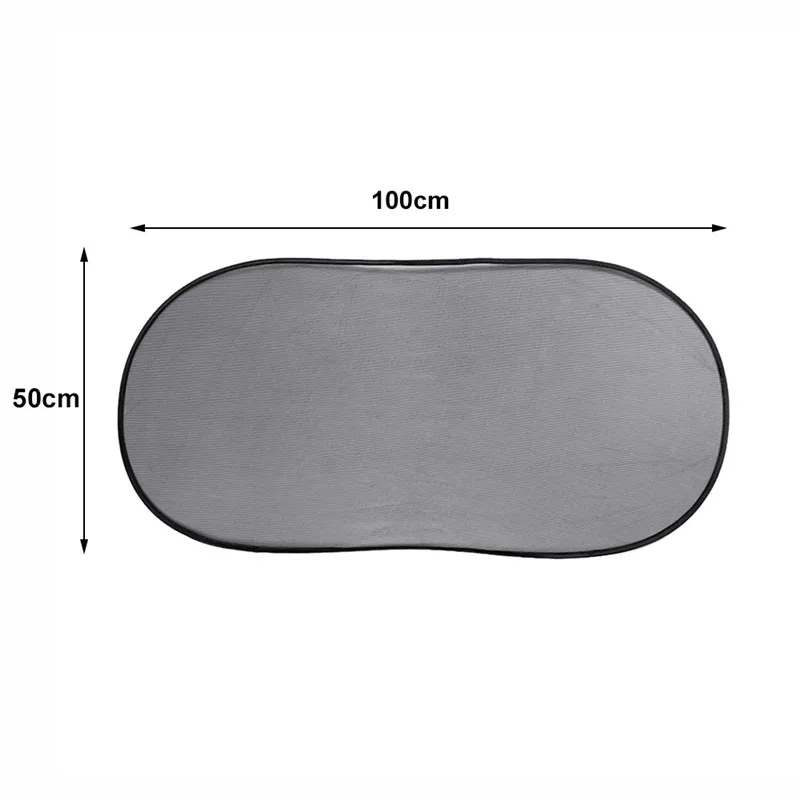 100*50cm Black Gauze Cling Car Rear Window UV Blinds Visor Windshield Sun Shades Sucker Mount