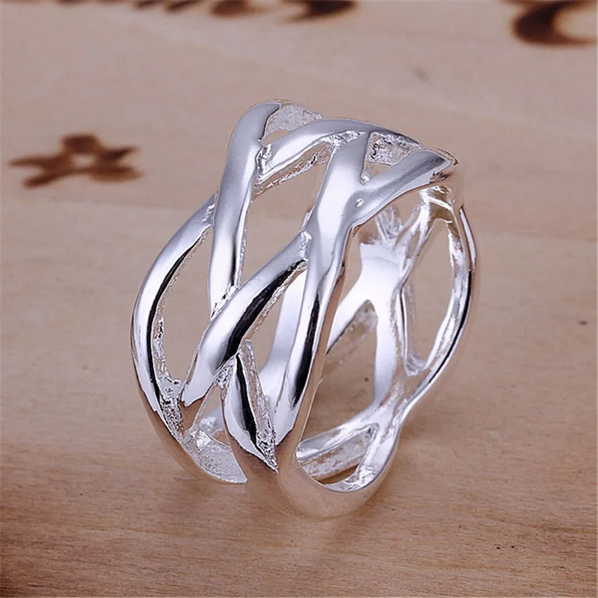 R10 Christmas Sale free shipping wholesale jewelry hollow silver color ring high quality fashion/classic jewelry,antiallergic