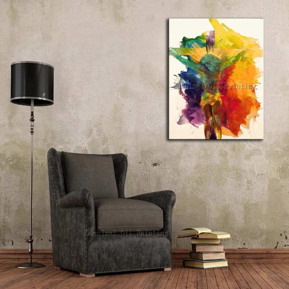 Professional Artist Hand-painted High Quality Modern Abstract Christian Oil Painting On Canvas Abstract Jesus Canvas Painting