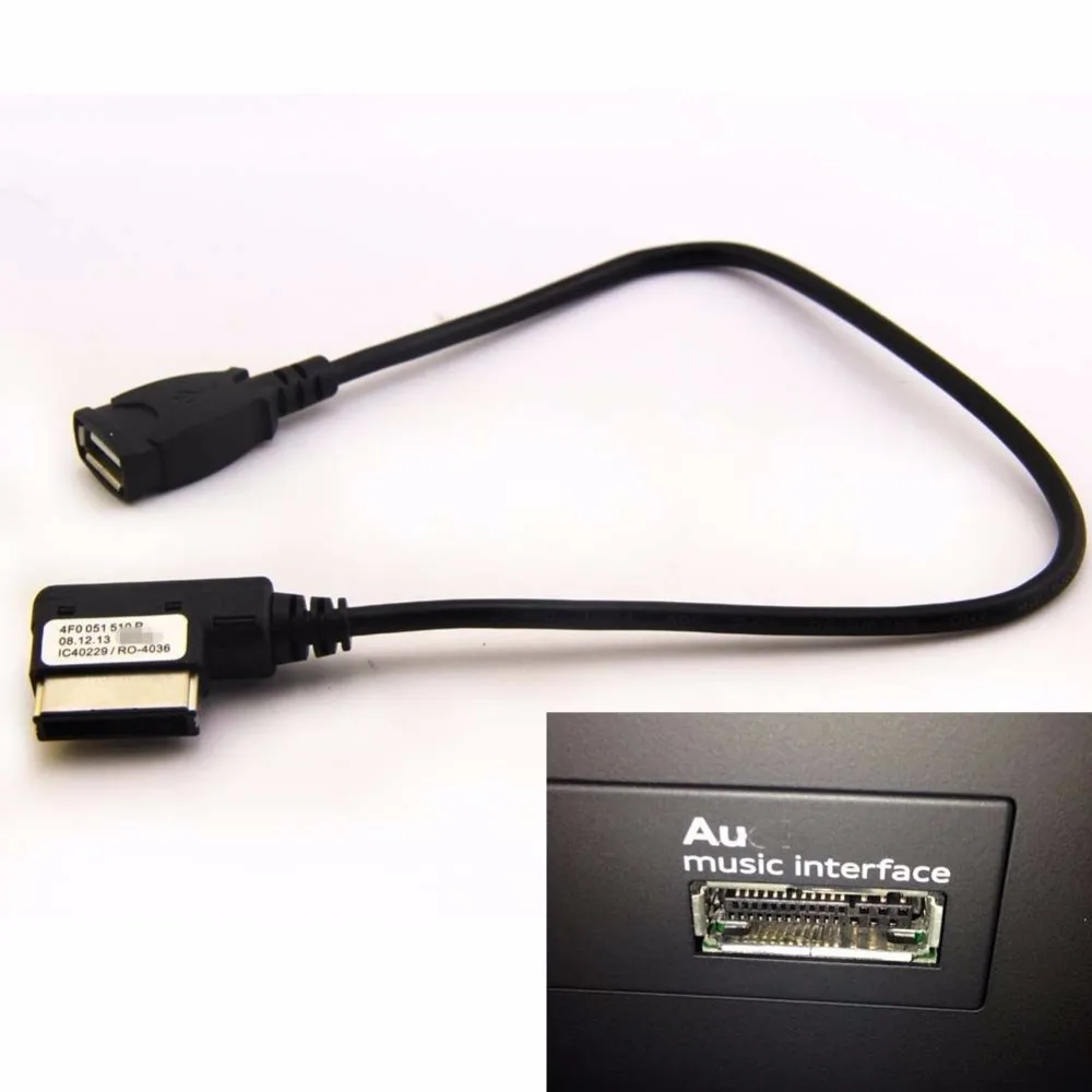 BBQ@FUKA Music Interface AMI MMI AUX USB Cable Cord Car Accessories Fit for Audi A4 A5 A6 A7 A8 Q5 Q7 R8 TT