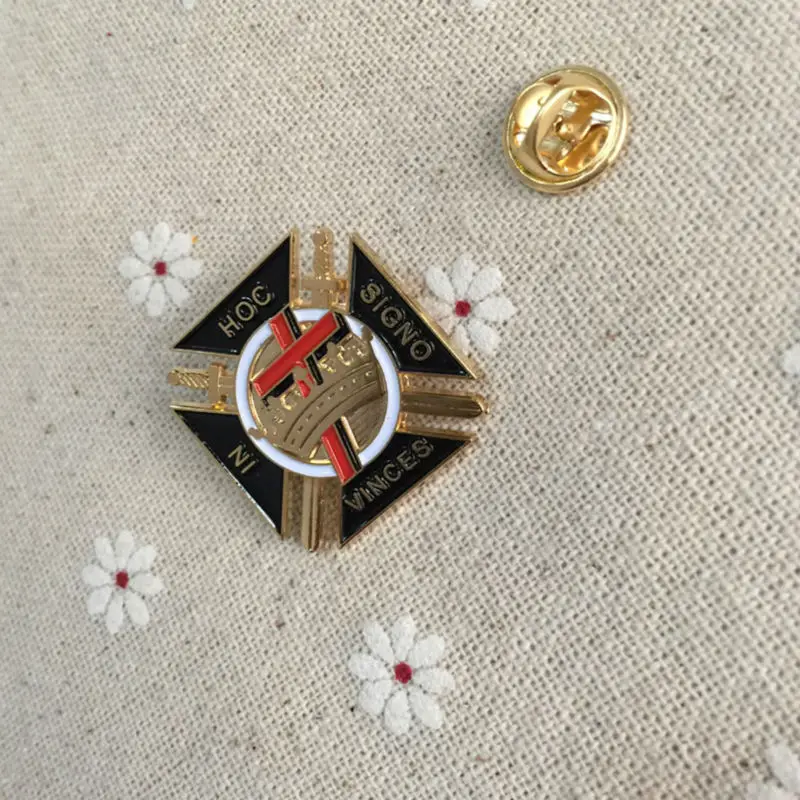 10pcs Wholesale Malta Cross Knights Templar Commandery Masonic Lapel Pin and Brooches for the Lodge