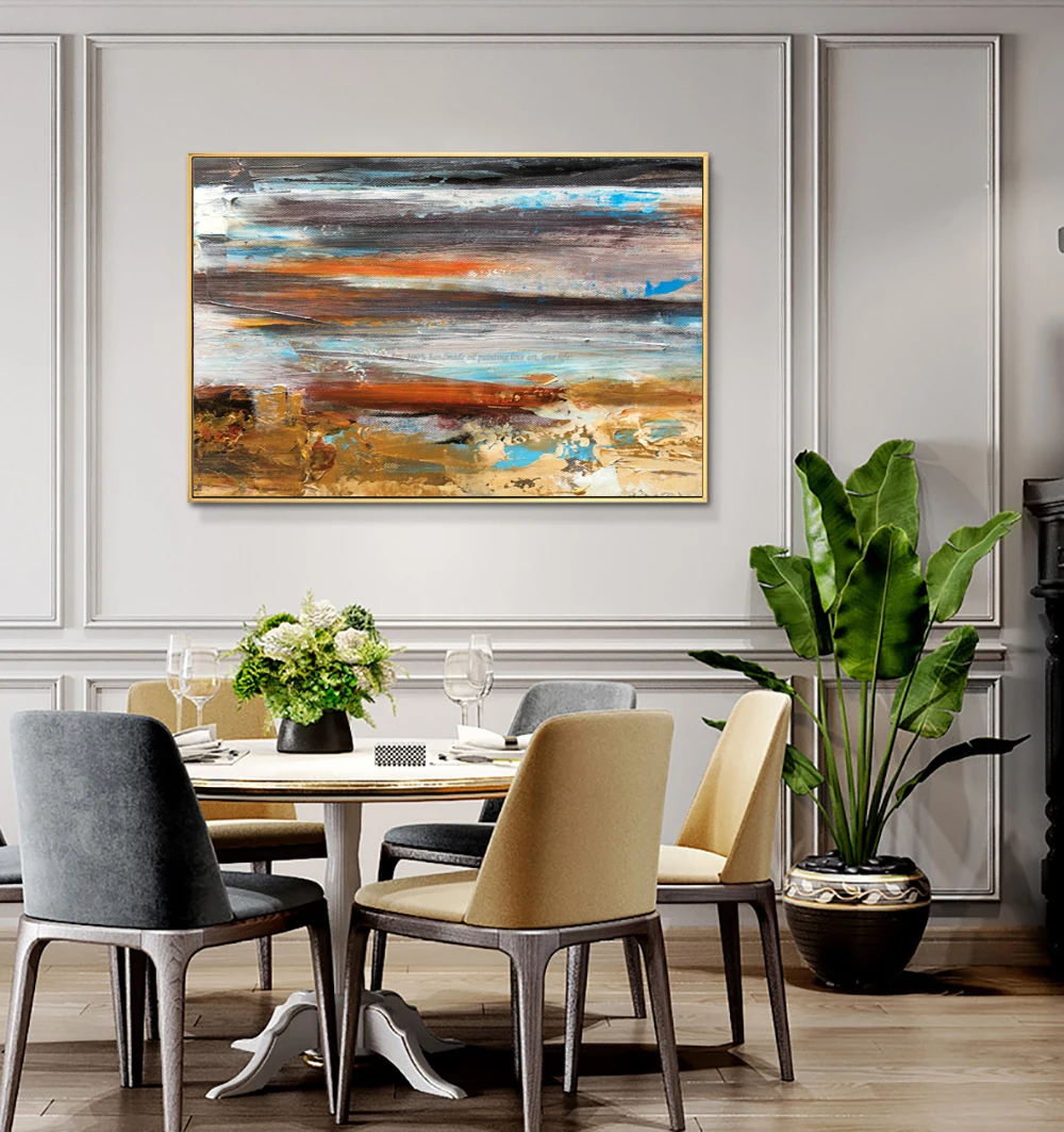 Large oil Painting on canvas Abstract Art Modern yellow Level acrylic Painting Canvas Art Living Room Art Office pictures