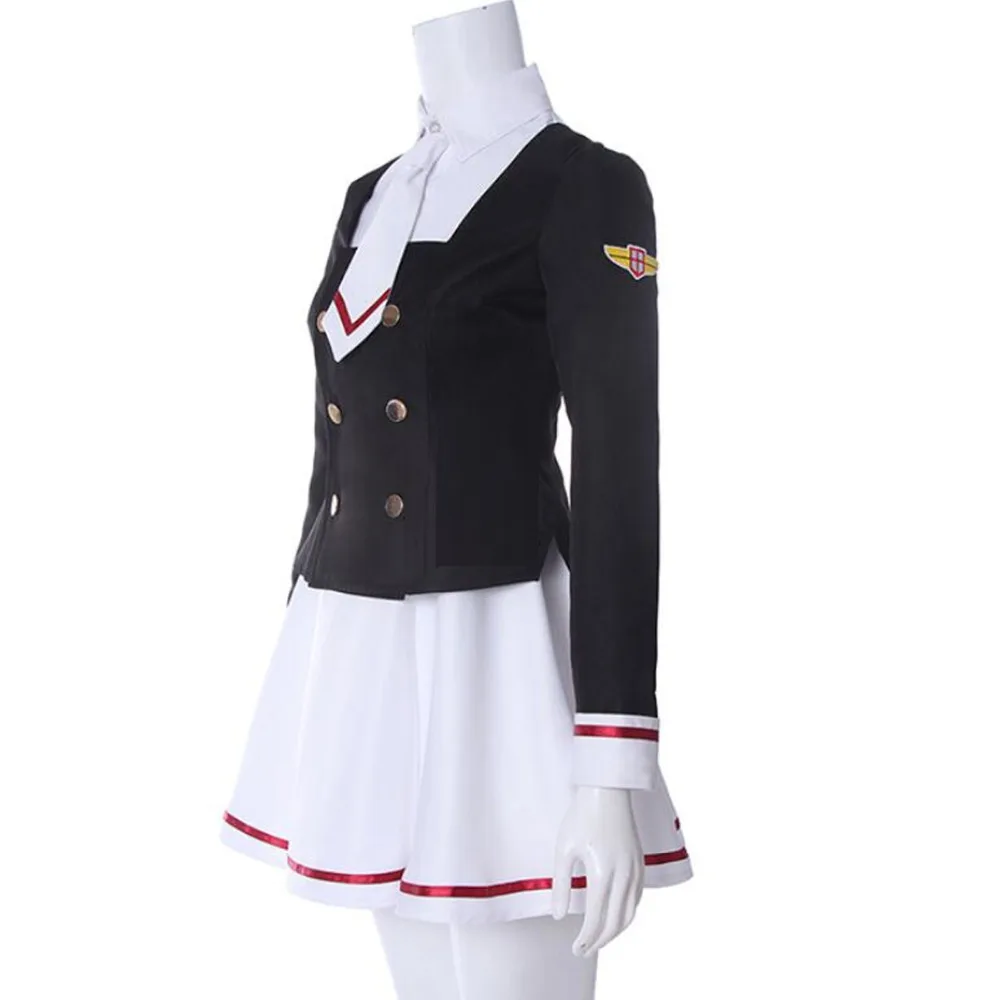 Cardcaptor Sakura Clearcard Kinomoto Sakura Tomoyo Daidoji Cosplay Costume sailor dress school uniform coat outfit