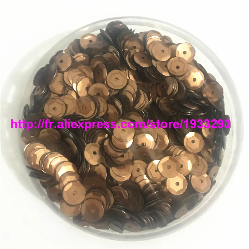 50g(4000pcs) 6mm CUP Matt Brown color round loose sequins Paillette sewing Wedding craft good quality