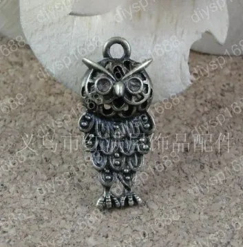 

Fashion Jewelry Findings Accessories charm pendant alloy bead Antique Bronze 25*11MM owl shape 50PCS JJA2984